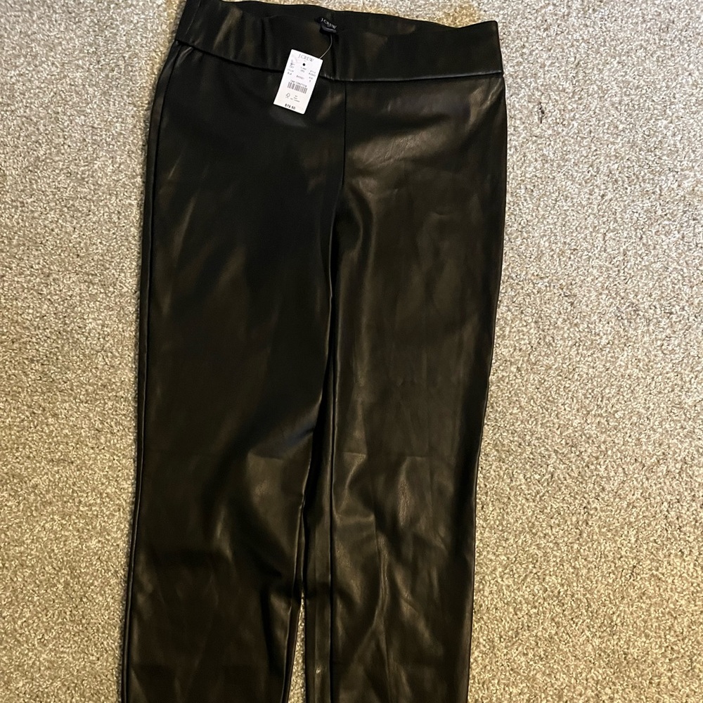 New jcrew factory faux leather legging size small: black